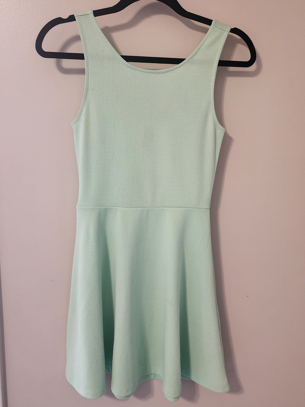 H&M Light Mint Green Sleeveless Fit-and-Flare Mini Dress Size Small (4)